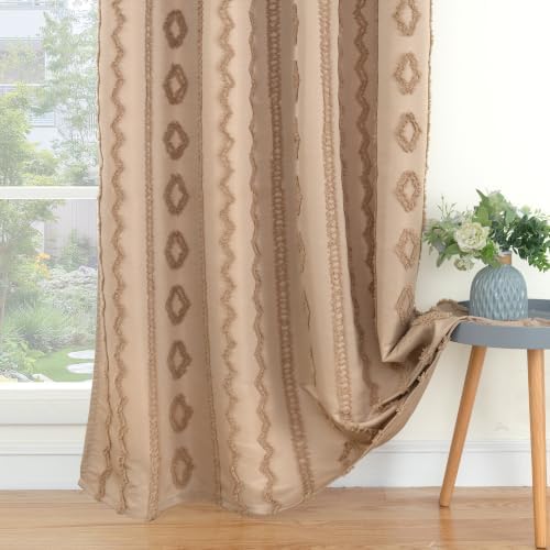 BGment Floral Pattern Jacquard Curtains for Living Room, 2 Panels