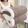 King Size Soft Cozy Sherpa Blanket,Khaki Fleece Throw,108"x90"