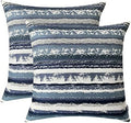 Jacquard Striped Decorative Throw Pillow Covers for Couch Set of 2