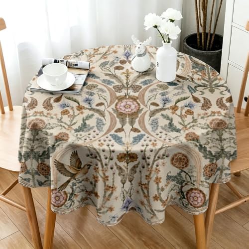 William Morris Round Tablecloth Vintage Floral Design Table Cover