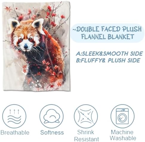 Adorable Red Panda Blanket,Gifts for Animal Lovers,Lightweight Flannel