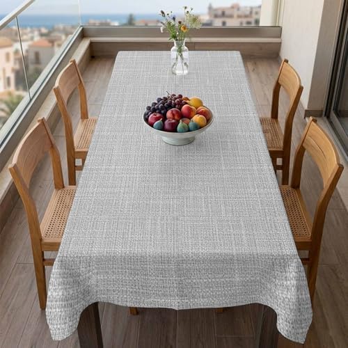 Modern Gray Linen Texture Rectangle Tablecloth 60x120