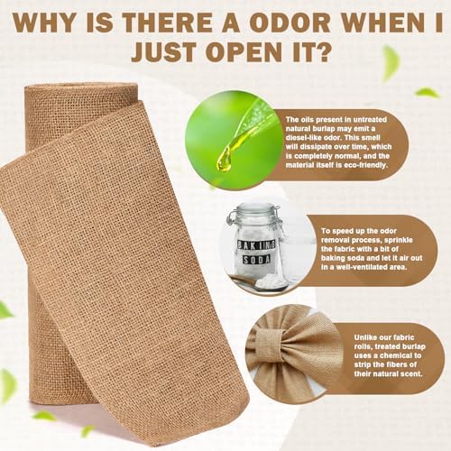 12" x 10 yd Burlap Table Runners, Jute Burlap Runner for Table, Fabric
