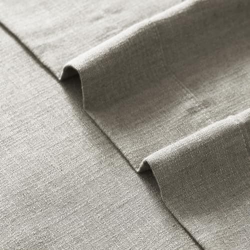 cololeaf Grey Curtains 52" Wx108 L Extra Long Linen Textured Pinch