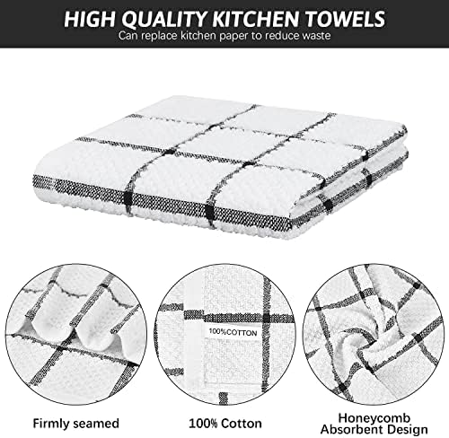 Nialnant 14 Pack Kitchen Towels,8 Pack 12x12 Inches 8 Ring Spun Dish