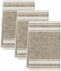 Beige Rustic Kitchen Towels Set of 3, Water Absorbent Dish Towel