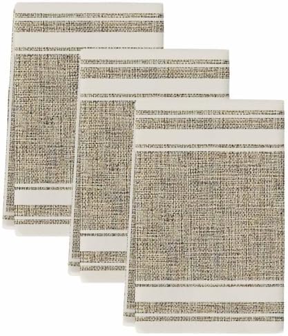 Beige Rustic Kitchen Towels Set of 3, Absorbent Dish Towels for