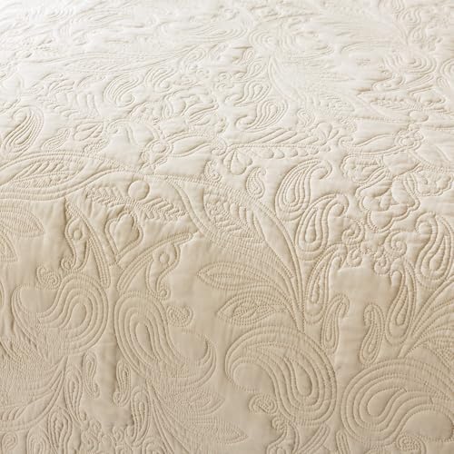 HoneiLife Quilt Set Queen Size - 3 Piece Embroidered Microfiber