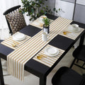 Vintage Beige Stripes Table Runner and Placemats for Dining