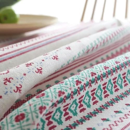 70~240cm Plaid Cotton Linen Tablecloth Rectangle Round Table Cloth
