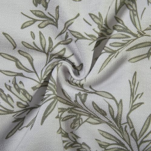 TWOPAGES Pinch Pleat Leaf Curtain 108 Inch Long Blackout Drape Linen