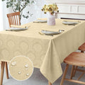 Romanstile Jacquard Rectangle Tablecloth 60 x 84 Inch, Beige