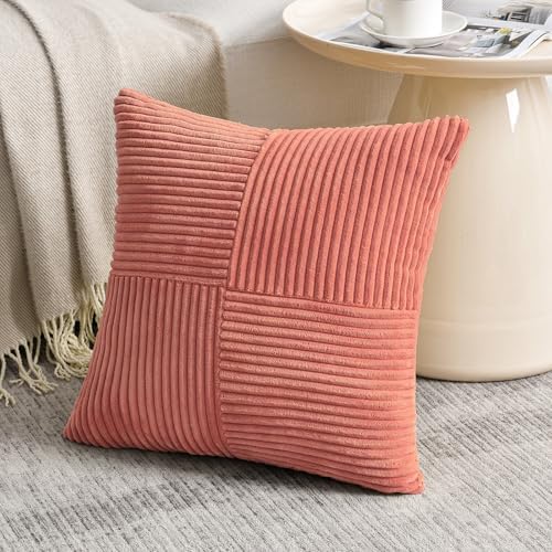 Fancy Homi 2 Packs Coral Decorative Throw Pillow Covers 20x20 Inch for