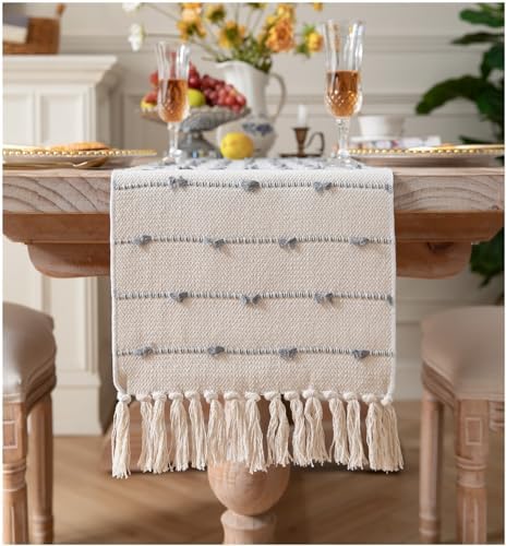 Caflife Boho Table Runner 48 Inchs Long for Modern Farmhouse Room Home