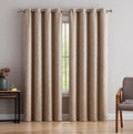 LinenZone Pair of 54 x 96 Brown Blackout Curtains.