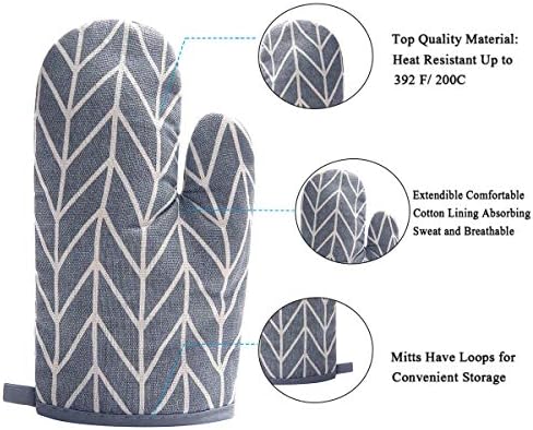 Oven Mitts and Potholders BBQ Gloves - Heat Resistant Non-Slip Cooking