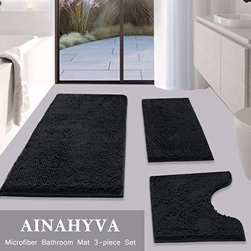 Bathroom Rugs Chenille Bath mat 3 Piece Set, Super Absorbent, Strong