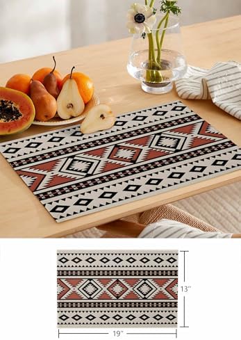 Placemats Set of 8, Beige Boho Woven Placemat, Linen Place Mats for