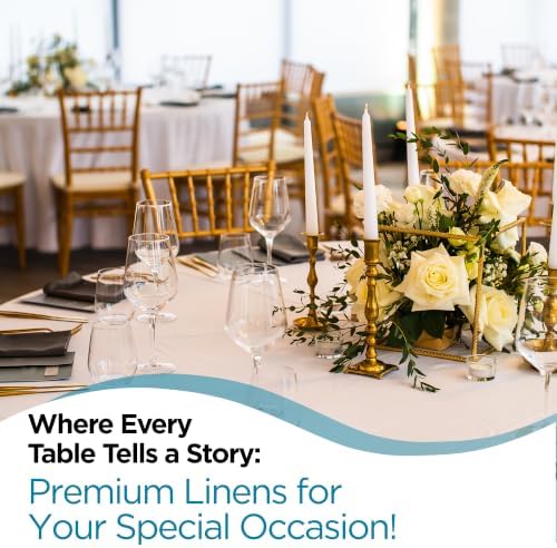 Leading Linens 90 Inch Round Ivory Polyester Tablecloth