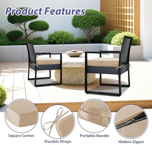 IPYNBAP Outdoor Chair Cushions Set of 4 -Waterproof Outdoor Seat