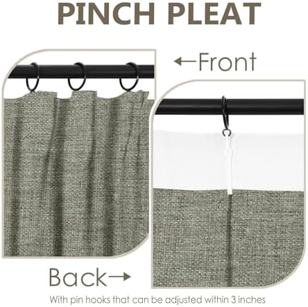 ChadMade Plain Woven Curtain Solid Energy Saving Privacy Curtain