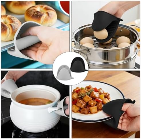 4 PCS Silicone Oven Mitts Heat Resistant Mini Oven Gloves for Kitchen