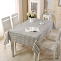 Stain-Resistant Triangle Print Linen Tablecloth, Farmhouse Table Cloth