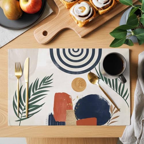 Placemats Set of 8, Boho Woven Placemat, Linen Place Mats for