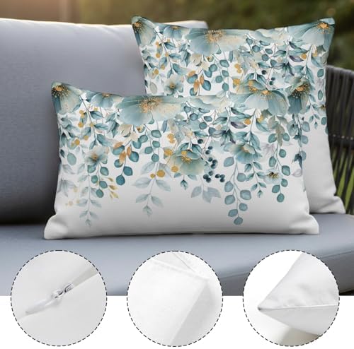 Watercolor Botanical Floral Covers 18x18IN Set of 4 Cotton Linen