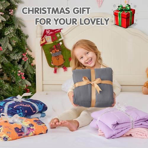 yescool Weighted Blanket 7 Pounds Cooling Weighted Lap Blanket, Grey