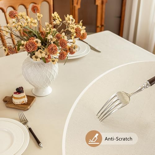 Seenus Textured Fabric Table Cloth for 8 Foot Rectangle Table, Water