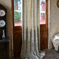 Taupe Geometric Pattern Curtains 96 Inch Farmhouse Curtain Back Tab