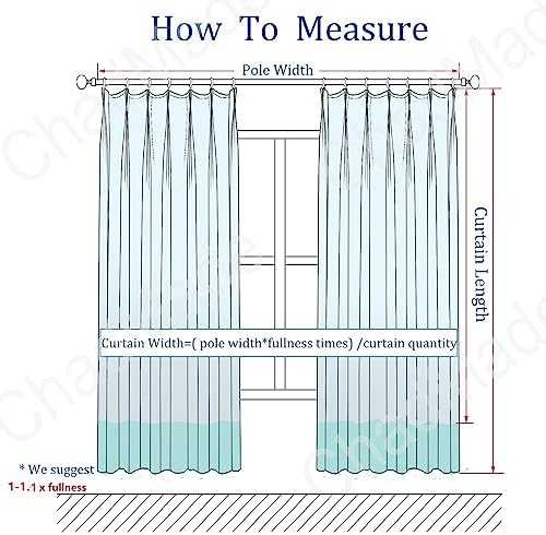 ChadMade Pure Linen Sheer Curtain Light Filtering - 26 x 108 Inch