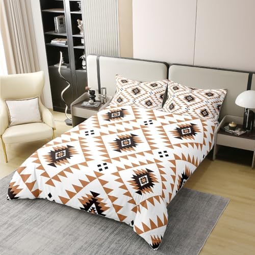 Feelyou Bohemian Bedding Set Queen Size Geometric Pattern 100% Cotton
