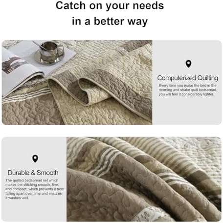 PANGUSHAN 120"×120" 100% Cotton Oversized Bedspread, California King