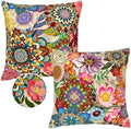 Outdoor Pillow Covers 18x18 Boho Floral Waterproof Throw Pillow