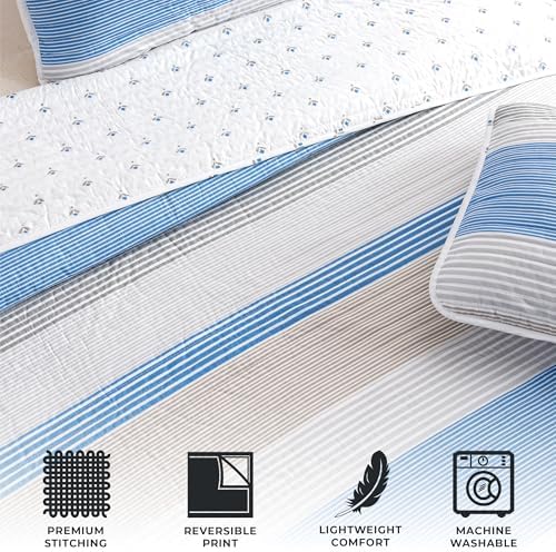 Great Bay Home 3-Piece King Reversible Lightweight Quilt Comforter