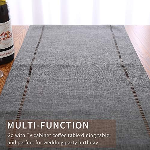 Tosewever Decorative Linen Table Runner Farmhouse Style Tabletop