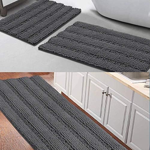 Turquoize Chenille Bath Rug Bundle Order Bath Runner 59" X 20" and
