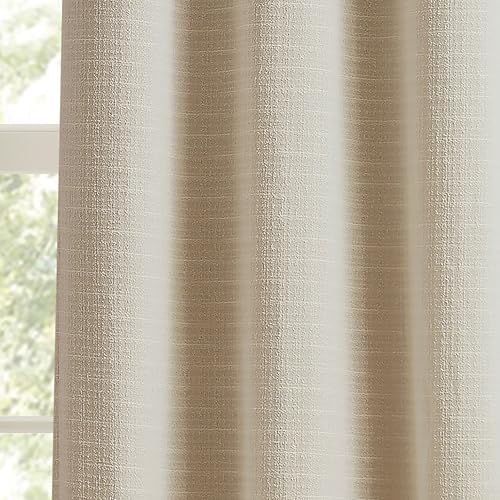 Martha Stewart Beige Room Darkening Curtains Textured Lined Grommet