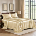 Satin Sheets Full [4-Piece, Ivory] Hotel Luxury Silky Bed Sheets