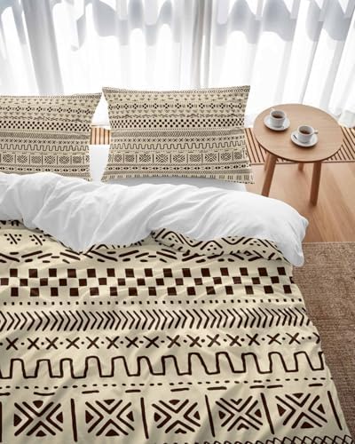 LooPoP Duvet Cover Set Queen SizeBoho Geometric Comforter Sets
