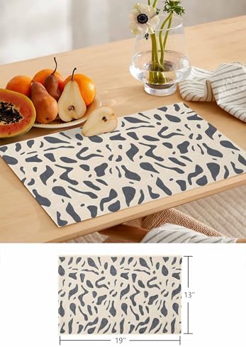 Gray Beige Table Runner and Placemats for Dining Tables,Burlap Coffee