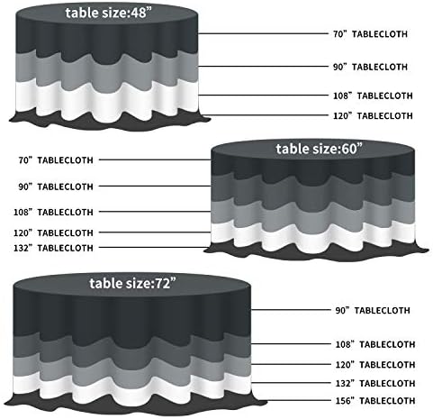 Fokitut 6 Pack Round Tablecloth, 70 Inch, Stain Resistant and Wrinkle