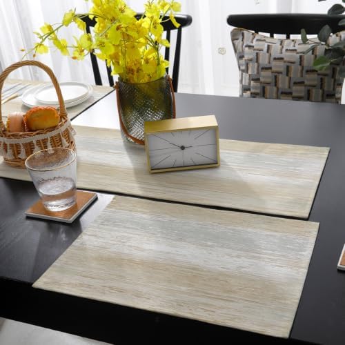 Abstract Ombre Table Runner and Placemats Set of 4 Farmhouse Brown