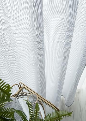 Curtains Voille 2 Panel Set,2 x 34W x 63H,Curtains for Bedroom Sheer