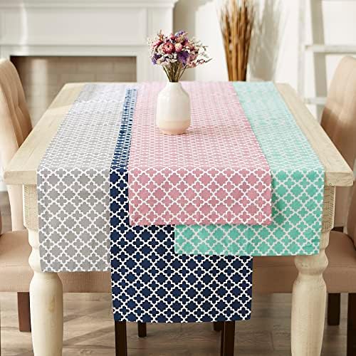 DII Lattice Tabletop Collection, Table Runner, 14x72, Gray