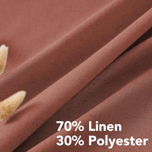 H.VERSAILTEX Living Room Linen Curtains - Semi Sheer, Nickel Grommet