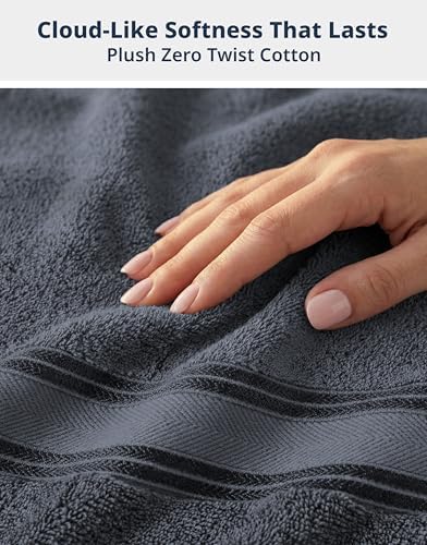 LANE LINEN Large Bath Towel Set Absorbent Quick Dry 100% Cotton - Cool