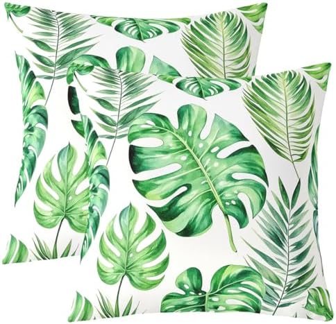 Feelyou Tropical Leaves Throw Pillow Covers Kids Soft Decorative 22" x